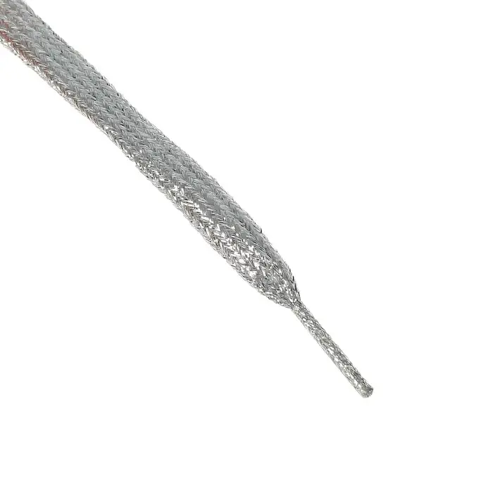 Шнурки для обуви, пара, плоские, 10 мм, 110 см, серебристые