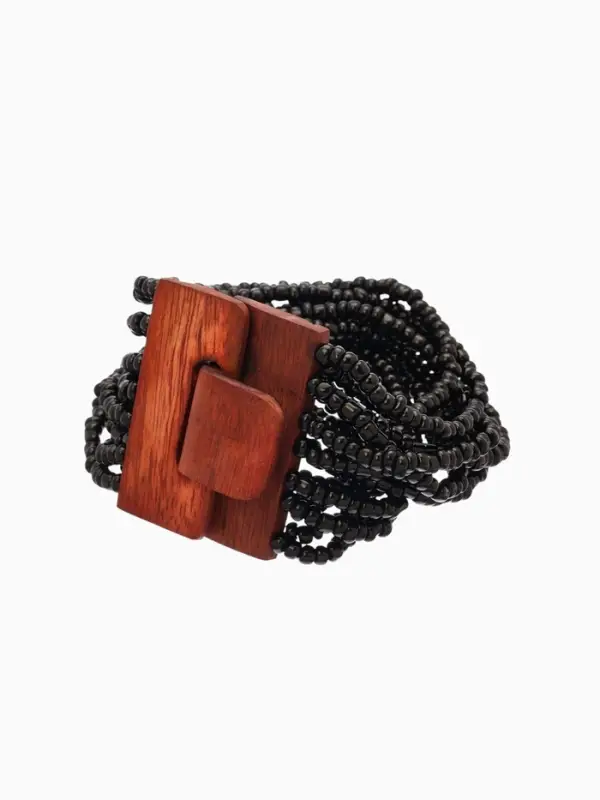 Браслет плетёный 20х5 см, цв. чёрный