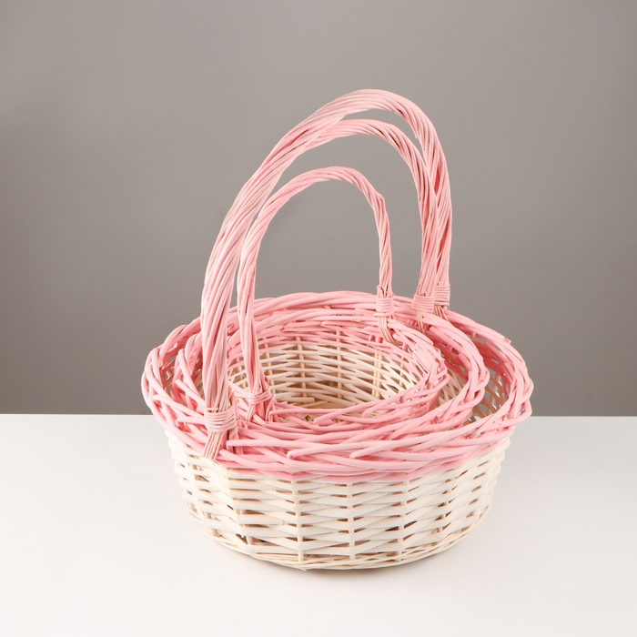 Набор корзин, 3 шт, 36&times;14&times;39 см, 32&times;12&times;34 см, 27&times;11&times;29 см, ива