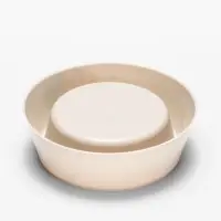 Миска "Мур-мяу" для кошек 0,3 л, 14,5 x 14,5 x 4 см, светло-бежевый