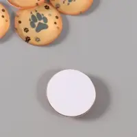 Кабошон стекло для творчества "Круг. Следы волка" 3х3 см