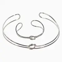 Набор 2 предмета: чокер, браслет &laquo;Обруч&raquo; узел, цвет серебро
