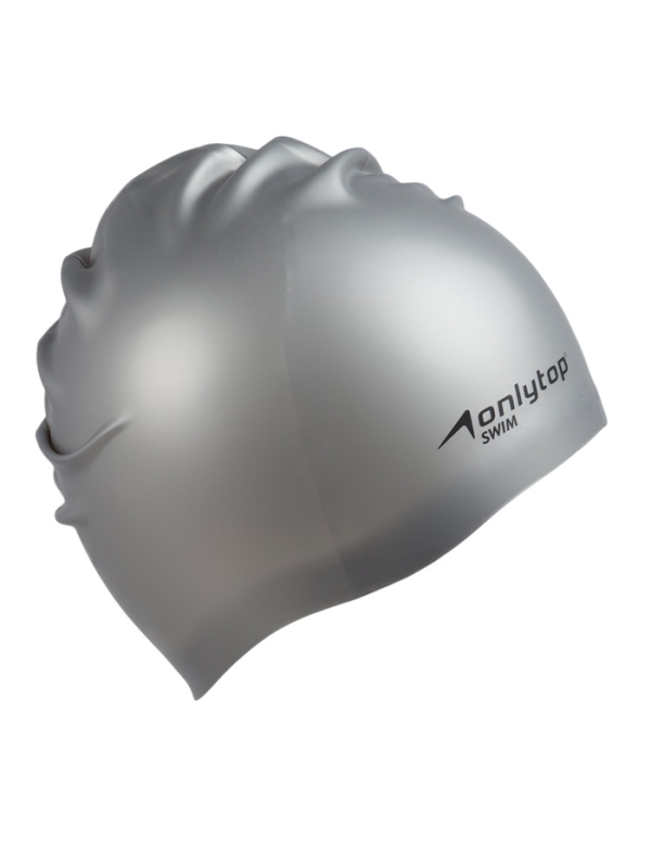 Шапочка для плавания силиконовая 49 гр, цвет серый