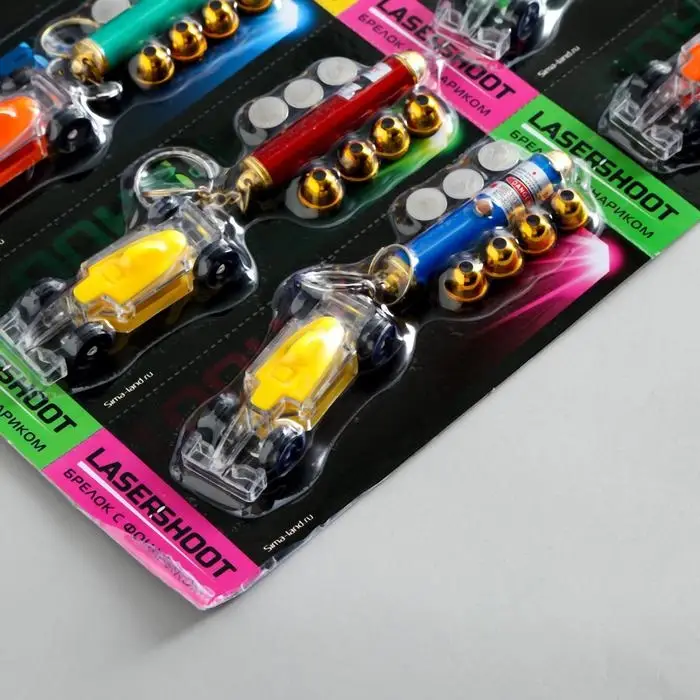 Фонарик свет + лазер 5 насадок "Машинка" МИКС