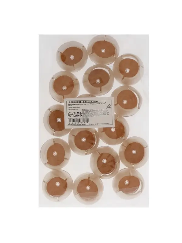 Накладка мебельная круглая ТУНДРА, d=25-29 мм, 16 шт.