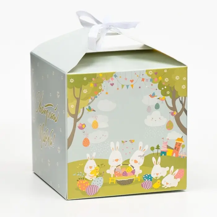 Коробка складная "Светлой пасхи!", 14 х 14 х 14 см