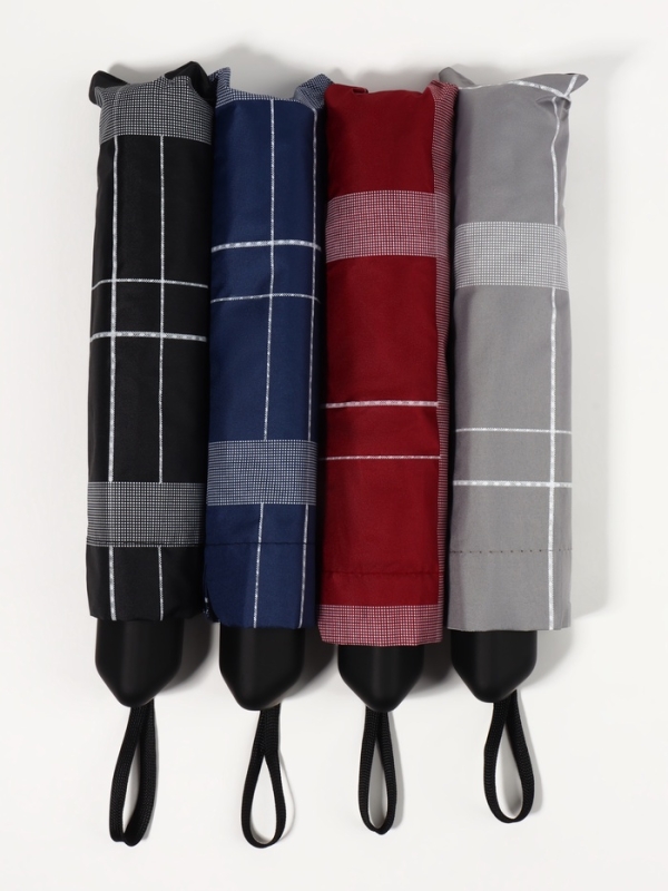 Зонт механический «Клетка», эпонж, 4 сложения, 10 спиц, R = 54/60 см, D = 120 см, цвет МИКС Зонт механический «Клетка», эпонж, 4 сложения, 10 спиц, R = 54/60 см, D = 120 см, цвет МИКС