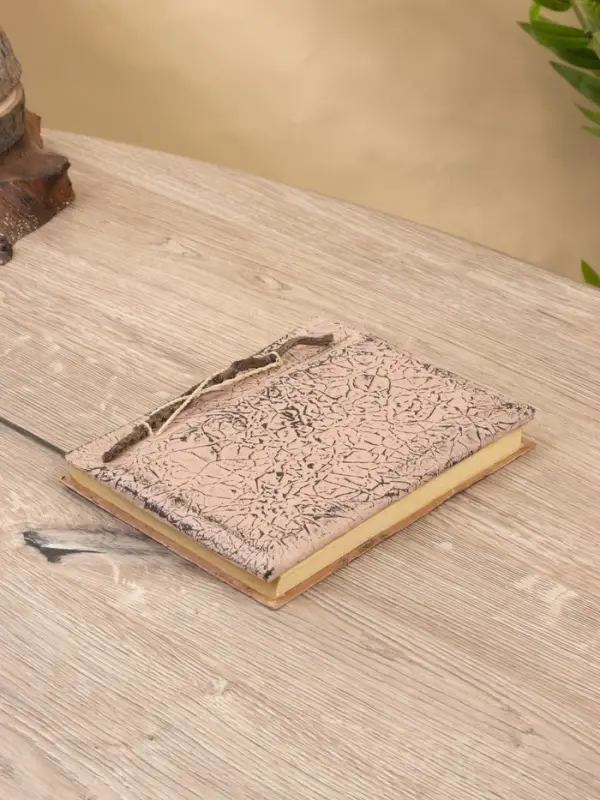 Блокнотик плетеный, 48 листов, 14х18х2 см, цв. бежево-чёрный