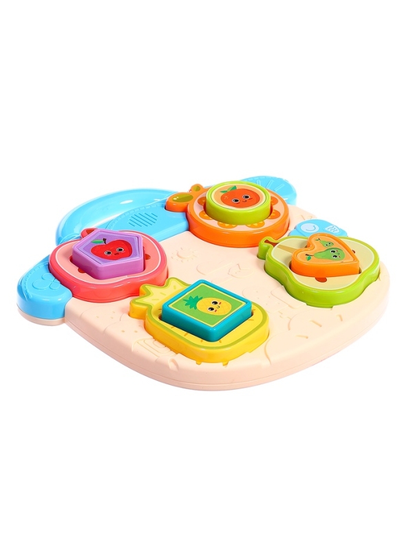 ЗАБИЯКА Музыкальная игрушка "Бизидоска" SL-07255 фрукты, звук, свет,цвет МИКС
