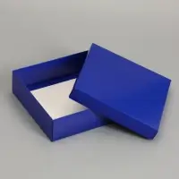 Коробка складная, крышка-дно, синяя, 20 х 20 х 6 см