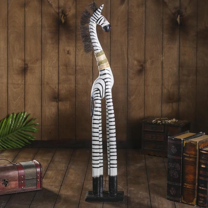 Сувенир дерево "Зебра с ошейником" 80 см