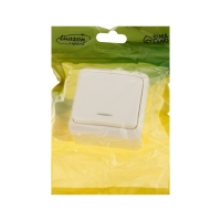 Выключатель Luazon Lighting "Лига", 10 А, 1 клавиша, с подсветкой, накладной, белый