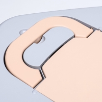 Туалет-домик угловой для кошек закрытый с дверцей 57*46*37 см, бежево-серый