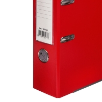 Папка-регистратор 75мм, А4, Calligrata "Mega", бумвинил, с карманом на корешке, нижний металлический кант, красная