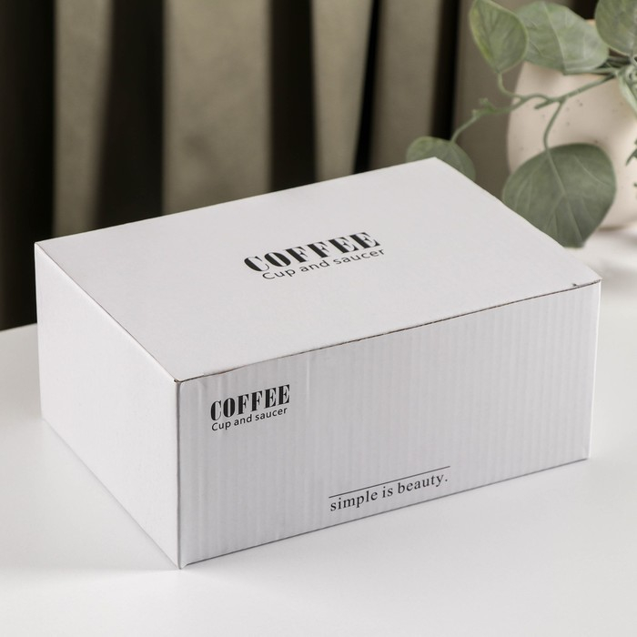 Чайная пара керамическая &laquo;Котик&raquo;, 3 предмета: чашка 200 мл, блюдце 18,5&times;13,5 см, ложка