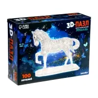 3D пазл "Лошадь" кристаллический, 100 деталей, цвета МИКС