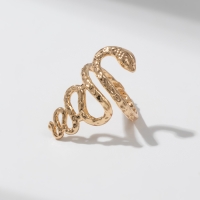 Новый год! Символ года 2025! Кольцо металл &laquo;Змея&raquo; извилистая, цвет золото, размер 17