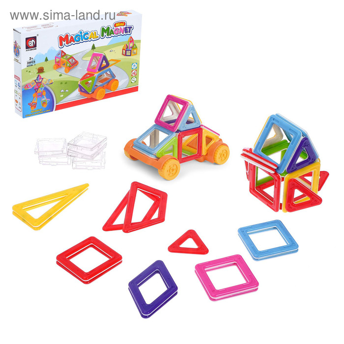 Конструктор магнитный «Мини-магический магнит», 38 деталей Конструктор магнитный «Мини-магический магнит», 38 деталей