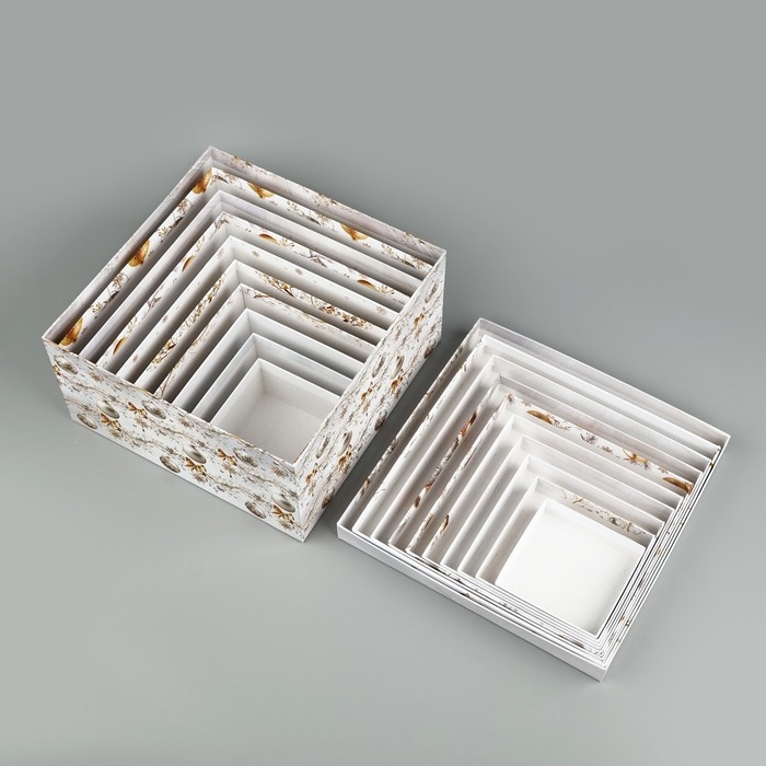 Набор подарочных коробок 10 в 1 «Белая роскошь», 10.2 х 10.2 х 6–28.2 х 28.2 х 15 см, Новый год Набор подарочных коробок 10 в 1 «Белая роскошь», 10.2 х 10.2 х 6–28.2 х 28.2 х 15 см, Новый год