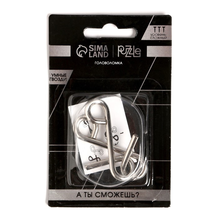 Головоломка Игры разума &laquo;Умные гвозди&raquo; №2,на блистере