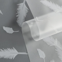 Пленка для цветов, матовая,"Перья", белый, 0,6 х 9м ±5% Пленка для цветов, матовая,"Перья", белый, 0,6 х 9м ±5%