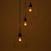 Светильник ЭкономСвет "Фиори" 3x40Вт E27 черный-золото 42х42х78 см.