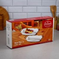 Блюдо &laquo;Роза&raquo;, 2.5 л, прямоугольное, золотая обводка, фарфор, Иран