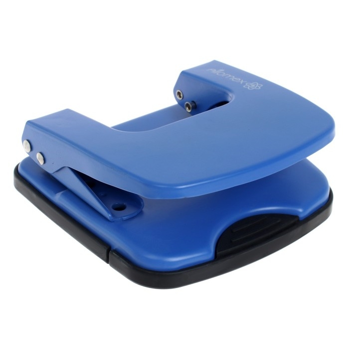 Дырокол металлический 25 листов, Attomex, форматная линейка, синий