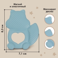 Прорезыватель силиконовый &laquo;Белочка&raquo;, цвет синий, Mum&Baby