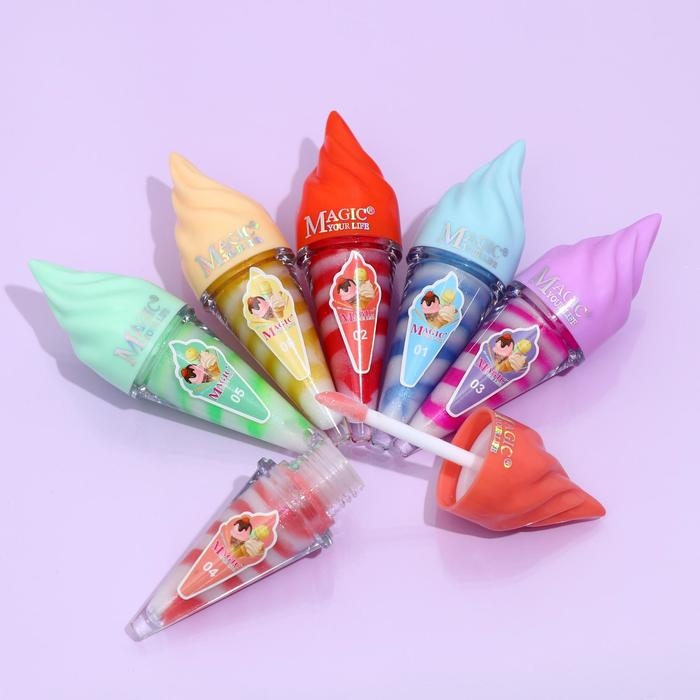 Блеск для губ &laquo;Мороженое&raquo;, микс цветов и ароматов