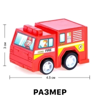 Набор инерционных машин «Пожарные» в сумке, 6 штук Набор инерционных машин «Пожарные» в сумке, 6 штук