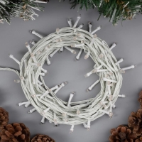 Гирлянда «Нить» 10 м, IP20, белая нить, 100 LED, свечение тёплое белое, 8 режимов, 220 В Гирлянда «Нить» 10 м, IP20, белая нить, 100 LED, свечение тёплое белое, 8 режимов, 220 В