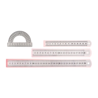 Набор линеек металлических 4 штуки: 15см, 20см, 30см, транспортир Набор линеек металлических 4 штуки: 15см, 20см, 30см, транспортир