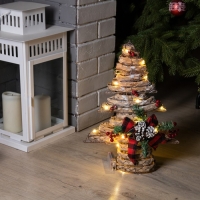 Светодиодная фигура &laquo;Ёлка с шишками&raquo; 31 &times; 40 &times; 9 см, текстиль, металл, батарейки ААх2 (не в комплекте), свечение тёплое белое