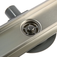 Трап ZEIN, c флaнцeм свободного вращения 360&deg;, 7х70 см, d=40/50 мм, нерж. сталь, сатин