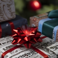 Светодиодная игрушка &laquo;Бант-звезда&raquo; 9 &times; 6 &times; 9 см, батарейки LR44х3 (в комплекте), свечение мульти, красная