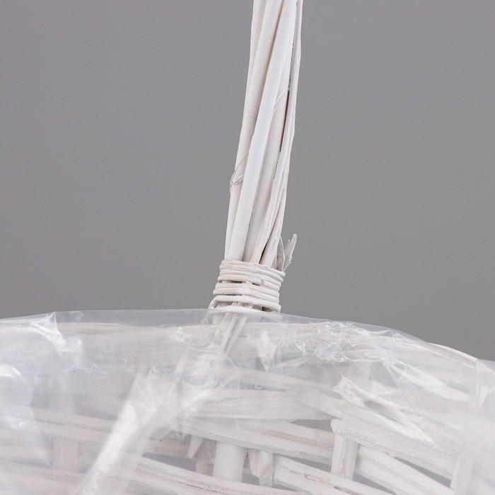 Набор корзин &laquo;Плетёнка&raquo;, белый, 3 шт, 28&times;14/45 см, 24&times;13/41 см, 19&times;11/37 см, ива