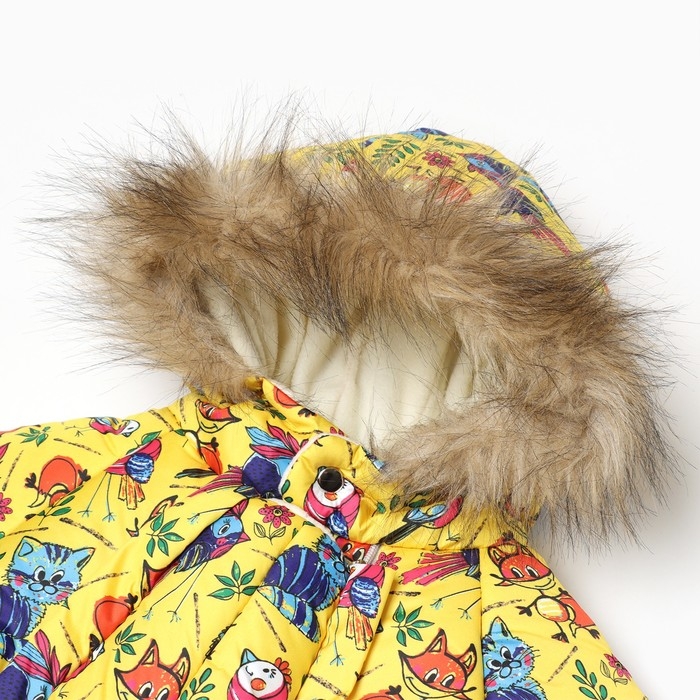 Комбинезон детский, цвет жёлтый/зверюшки, рост 86-92 см