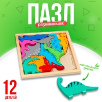 Детский развивающий пазл в рамке &laquo;Динозавры&raquo; 16,6 &times; 16,6 &times; 1,2 см