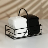 Банки для специй на металлической подставке «Линии», 2 шт Банки для специй на металлической подставке «Линии», 2 шт