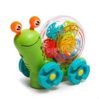 Улитка &laquo;Шестерёнки&raquo;, свет и звук, работает от батареек, цвет МИКС