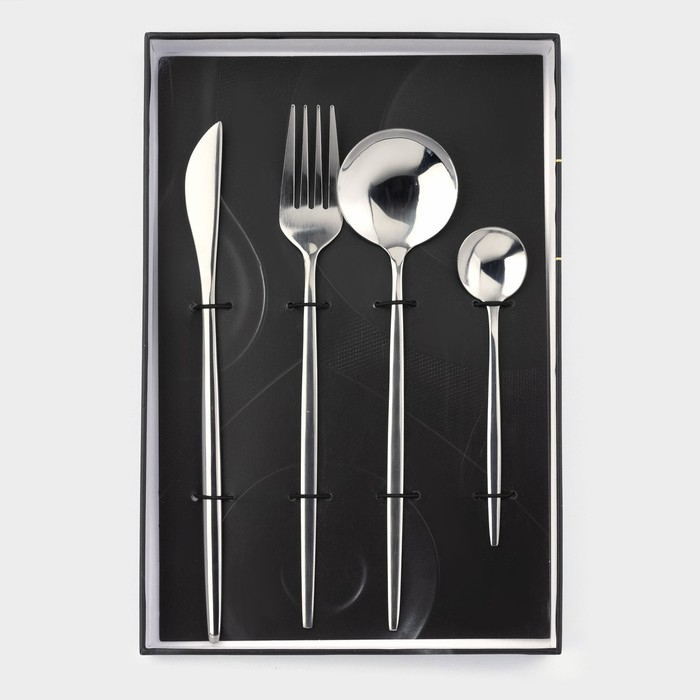 Столовые приборы из нержавеющей стали Magistro &laquo;Блинк&raquo;, 4 предмета, цвет серебряный
