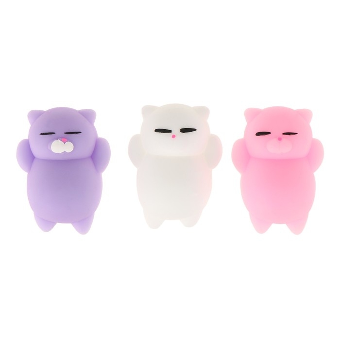 Мялка антистресс &laquo;Киска&raquo;, набор 3 шт, цвета МИКС