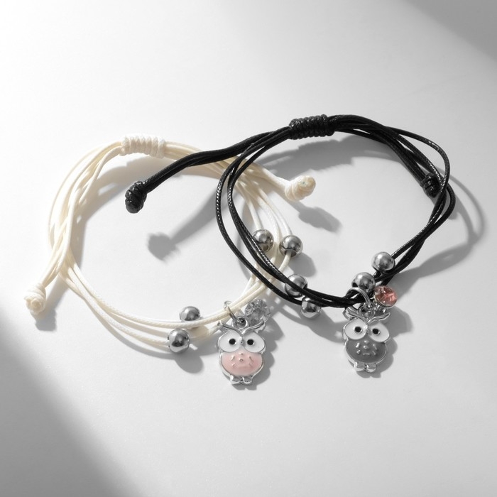 Браслеты &laquo;Неразлучники&raquo; совы, цветные, L=12,5 см