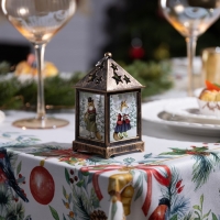 Светодиодная фигура &laquo;Бронзовый фонарь с лисами&raquo; 6.3 &times; 12 &times; 6.3 см, пластик, батарейки AG13х3 (в комплекте) , свечение тёплое белое