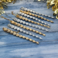 Украшение ёлочное "Витые сосульки" (набор 8 шт) 12 см, серебро золото Украшение ёлочное "Витые сосульки" (набор 8 шт) 12 см, серебро золото