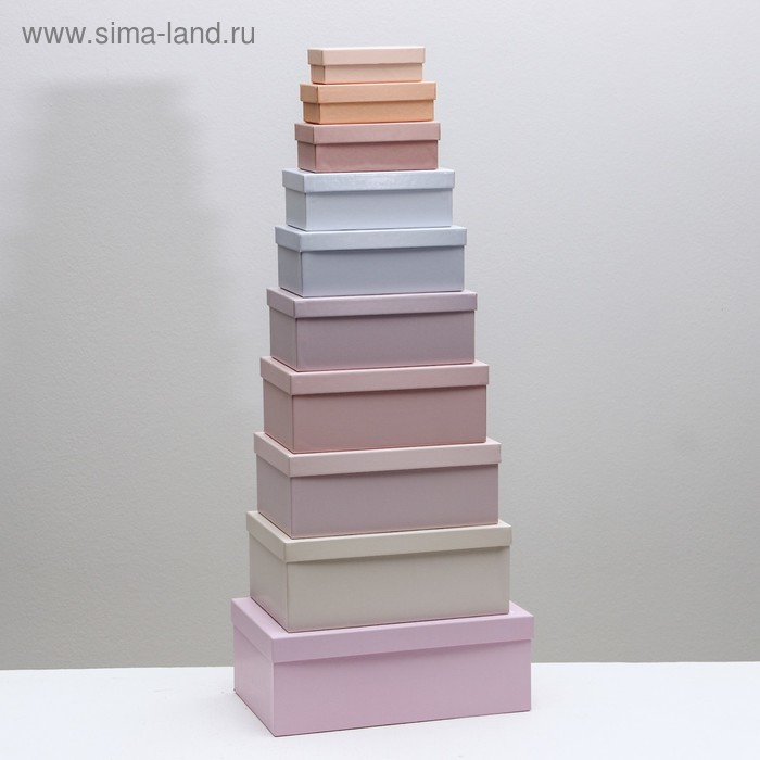 Набор коробок 10 в 1, упаковка подарочная, &laquo;Нежный&raquo;, 12 х 7 х 4 - 32.5 х 20 х 12.5 см