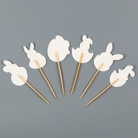 Шпажки &laquo;Пасхальные кролики&raquo;, набор 6 шт.