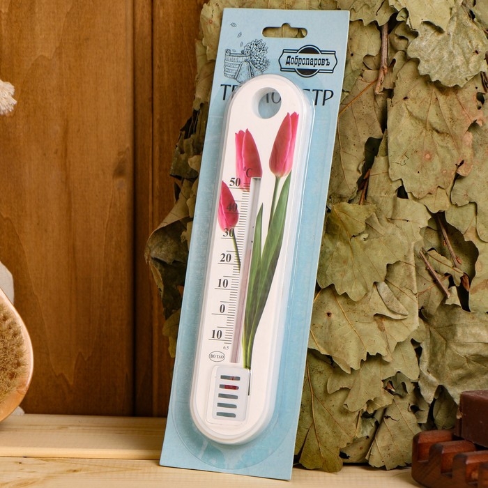 Пластиковый термометр комнатный Пластиковый термометр комнатный "Цветок" в блистере (-10 +50), МИКС