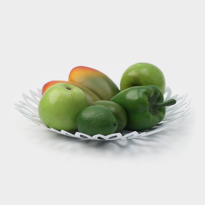 Фруктовница Доляна &laquo;Пион&raquo;, 28,5&times;28,5&times;5 см, цвет белый